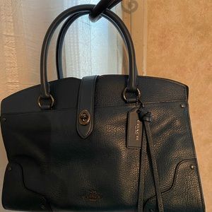 Coach leather and suede handbag